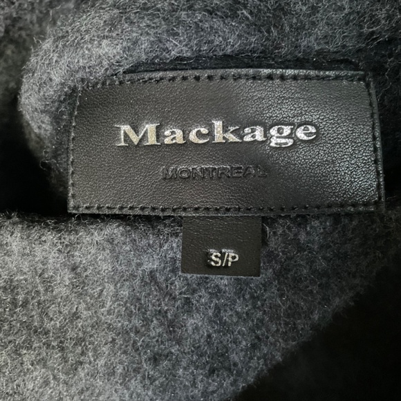 Black and Grey Wool and Alpaca Reversible Wrap Coat by Mackage Women’s Small - Picture 11 of 13